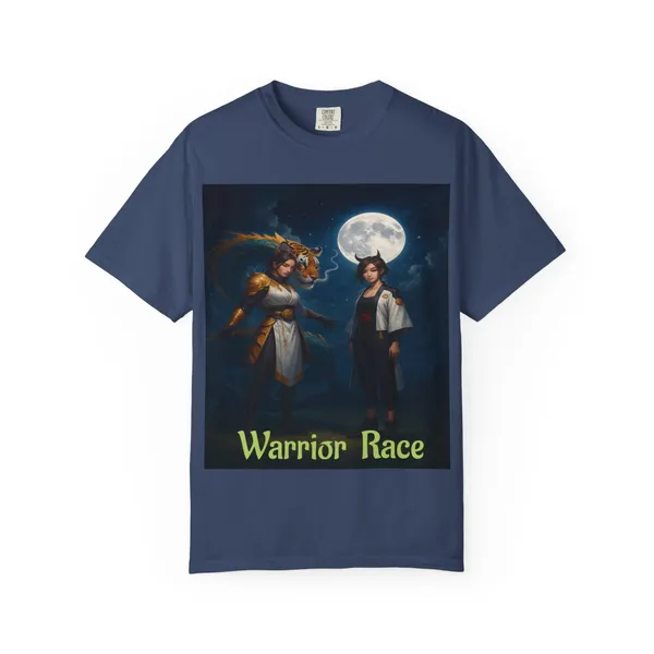 Warrior_Race_Fantasy_Graphic_Tee_Gamer_Cosplay_Shirt_China_Blue